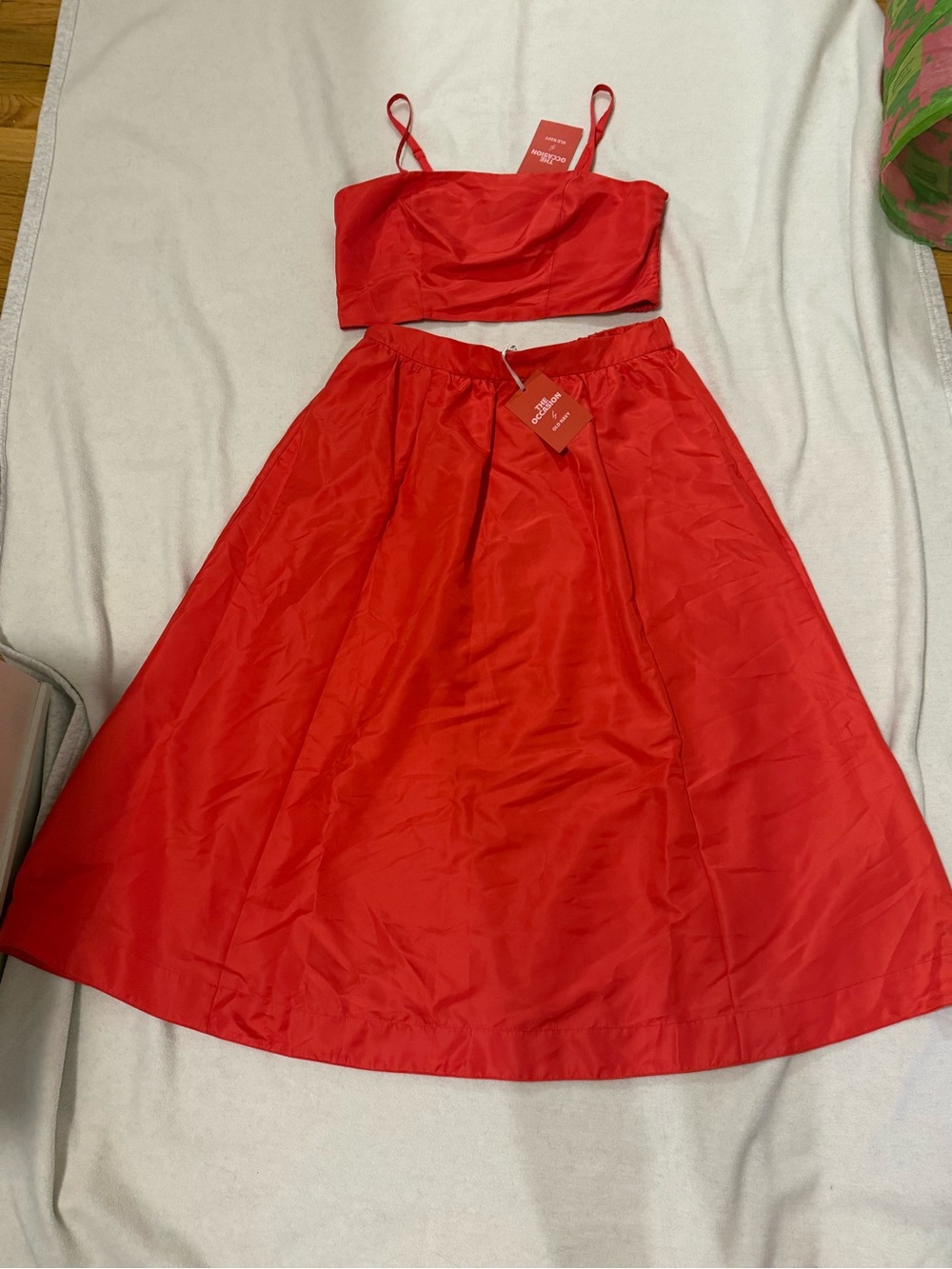 Red A-Line Midi Skirt - Classic Women's Skirt